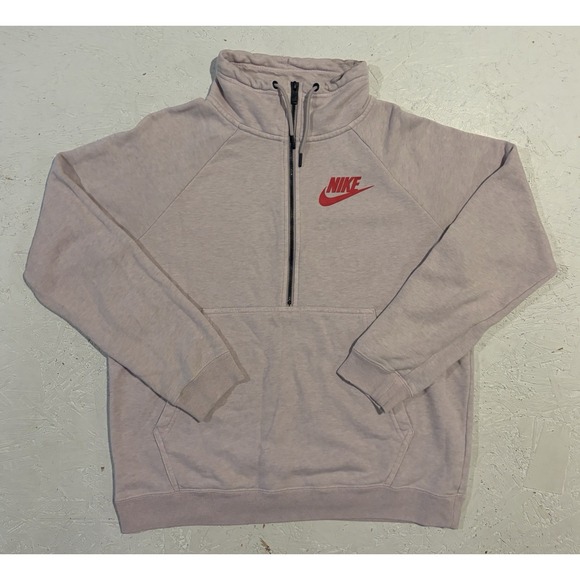 Nike Tops - Nike Sportwear Club Essential 1/4 Zip Fleece Women's M Pullover Pink AH6494-684